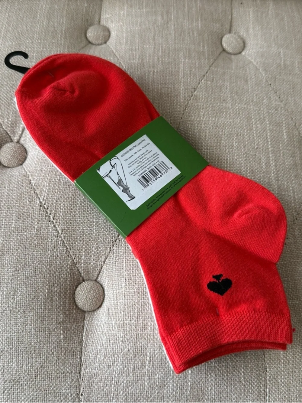 Kate Spade Strawberry Quarter Socks 3-Pack